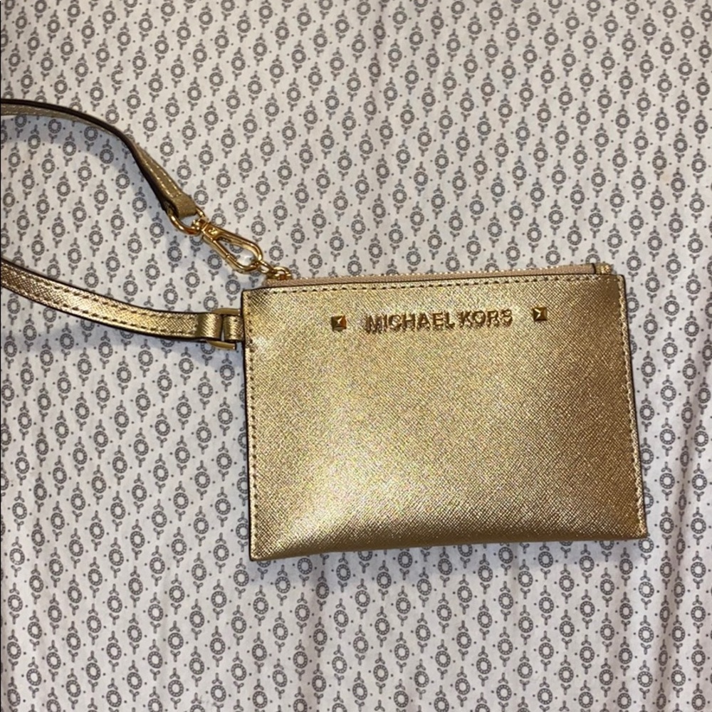 Gold Micheal Kors Wristlet